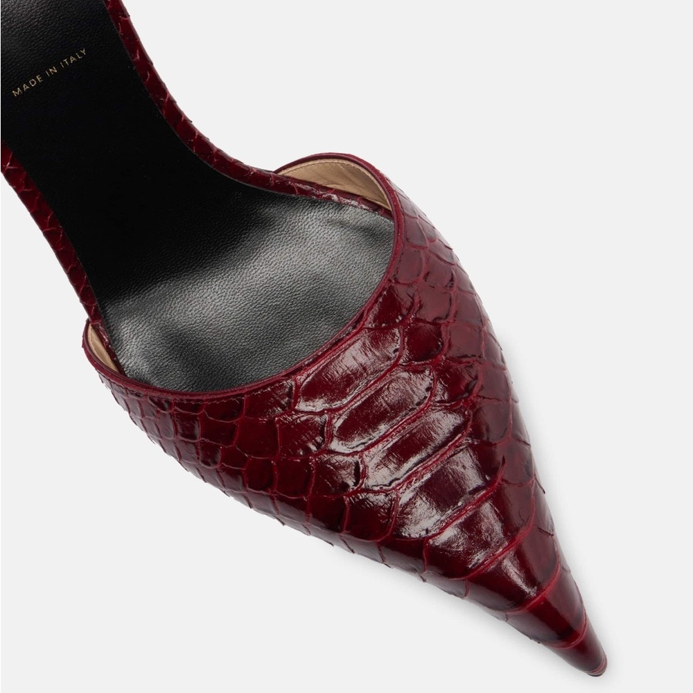 Tom Ford burgundy python calfskin pointed-toe pumps with 90mm tortoise stiletto - Picture 4 of 4